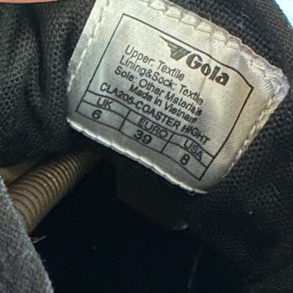 Gola Coaster Height High Top Sneakers CLA205 Black Lace Up EU 39 / US 8 Retro - Picture 3 of 6